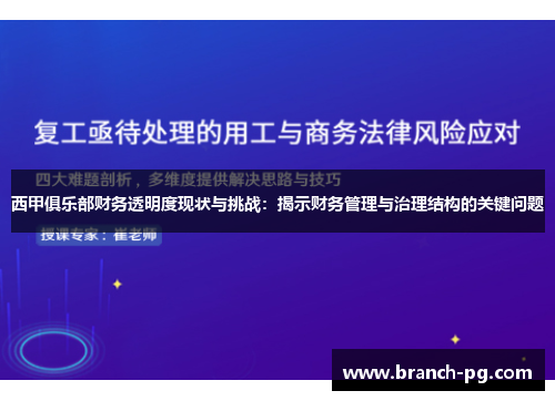 西甲俱乐部财务透明度现状与挑战：揭示财务管理与治理结构的关键问题