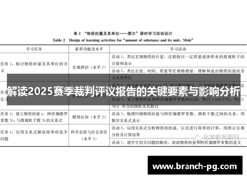 解读2025赛季裁判评议报告的关键要素与影响分析