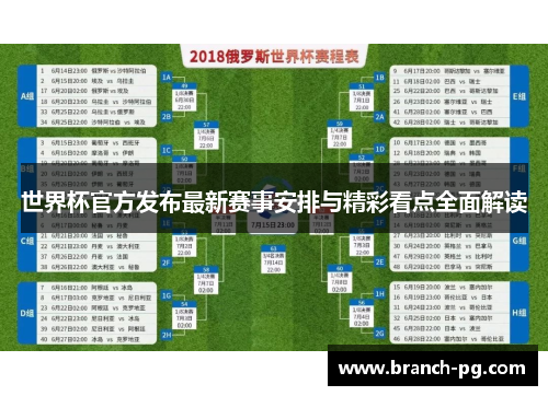 世界杯官方发布最新赛事安排与精彩看点全面解读